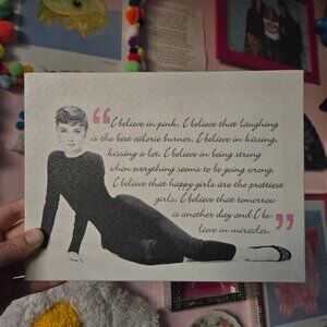 Audrey Hepburn quote canvas print I like pink